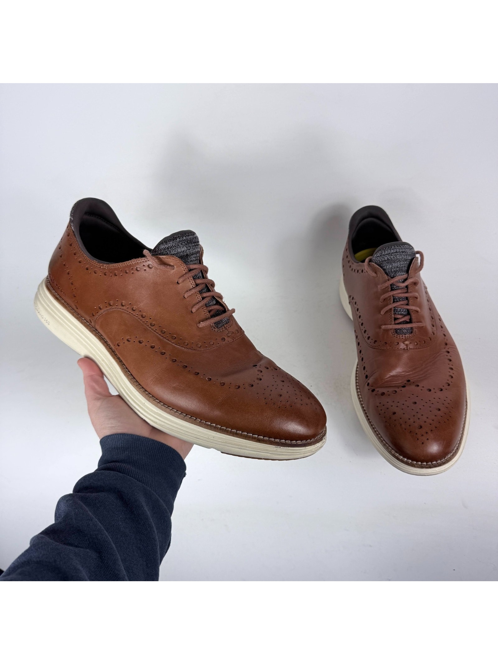 Cole Haan Riginalgrand Ultra Wingtip Oxford Men's 13 Tan Leather Lace-Up Dress